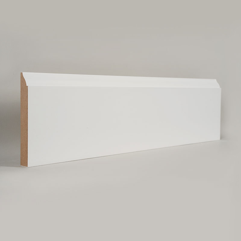 Listwa przypodłogowa MDF (zagruntowana wypełniaczem i biała perłowa) 3/5' x 4 1/4'