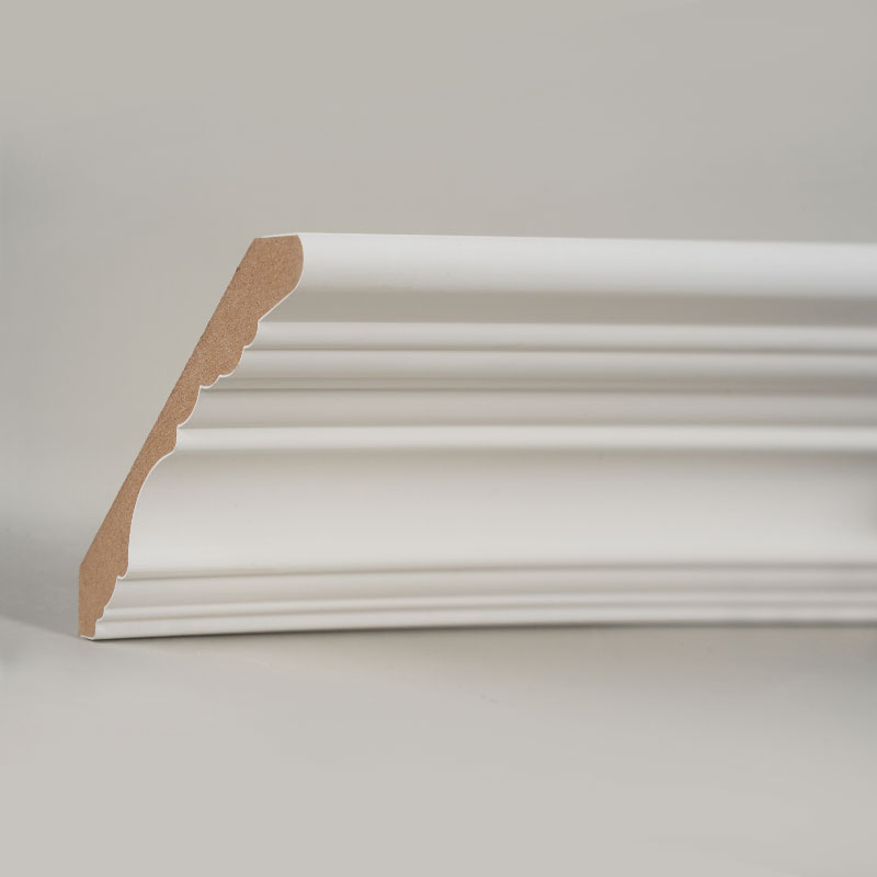 Listwa koronowa MDF (zagruntowana wypełniaczem i biała perłowa) 3/5' x 4 1/2'