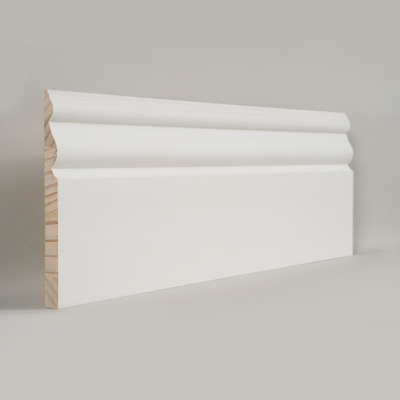 Listwa przypodłogowa sosnowa (zagruntowana wypełniaczem i biała perłowa) 3/5' x 6'