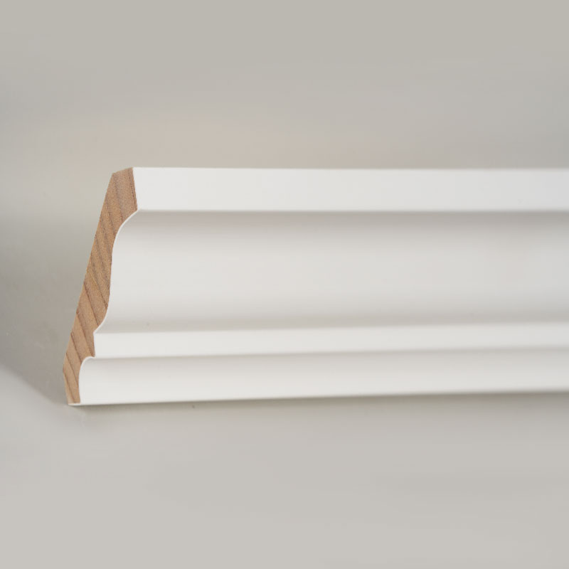 Listwa koronowa z drewna sosnowego (zagruntowana wypełniaczem i perłowa biel) 3/5' x 3 1/4'