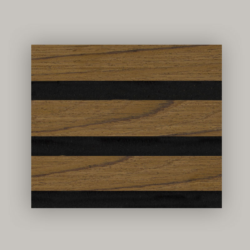 Kratka ścienna/akustyczny panel ścienny (3-stronnie owinięty fornirem drewnianym) - kolor słojów drewna 2400/2700 mm x 600 mm