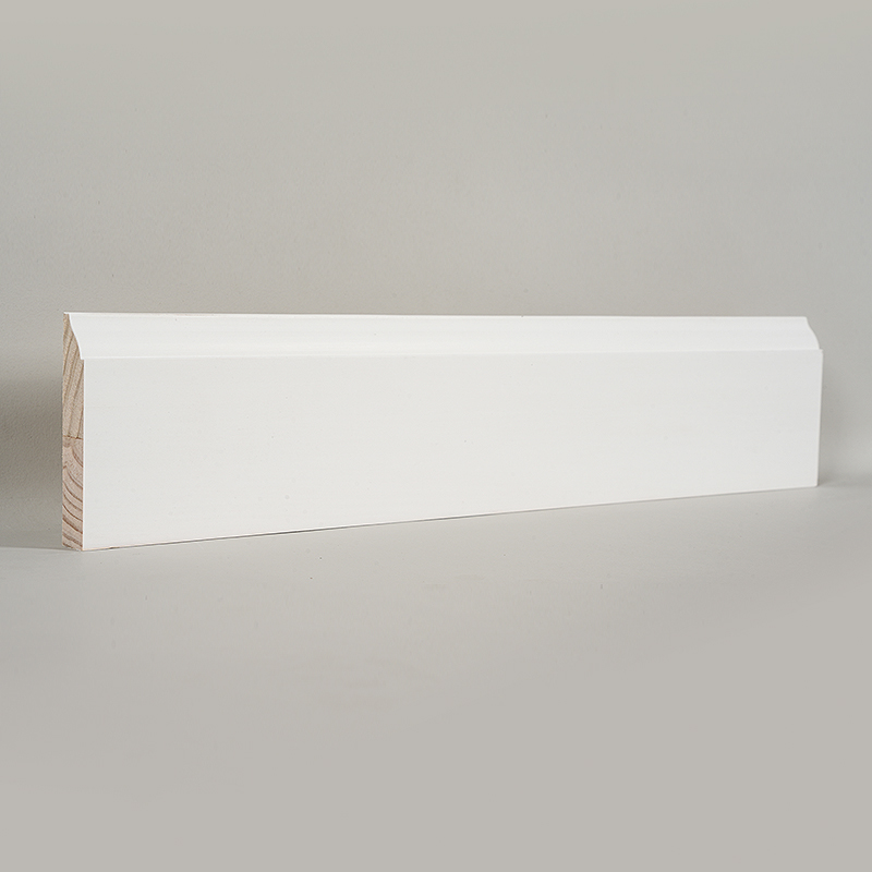 Listwa przypodłogowa sosnowa (zagruntowana wypełniaczem i biała perłowa) 3/5' x 3 1/4'