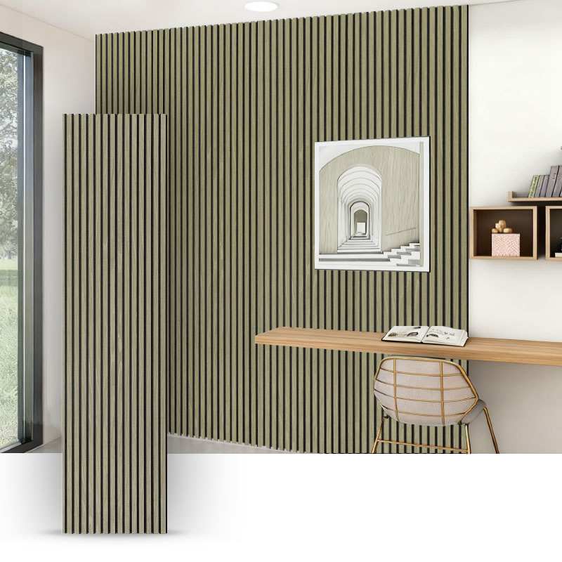 Kratka ścienna/akustyczny panel ścienny (3-stronnie owinięty PCV) – tkanina licowa / skóra licowa – 2400/2700 mm × 600 mm