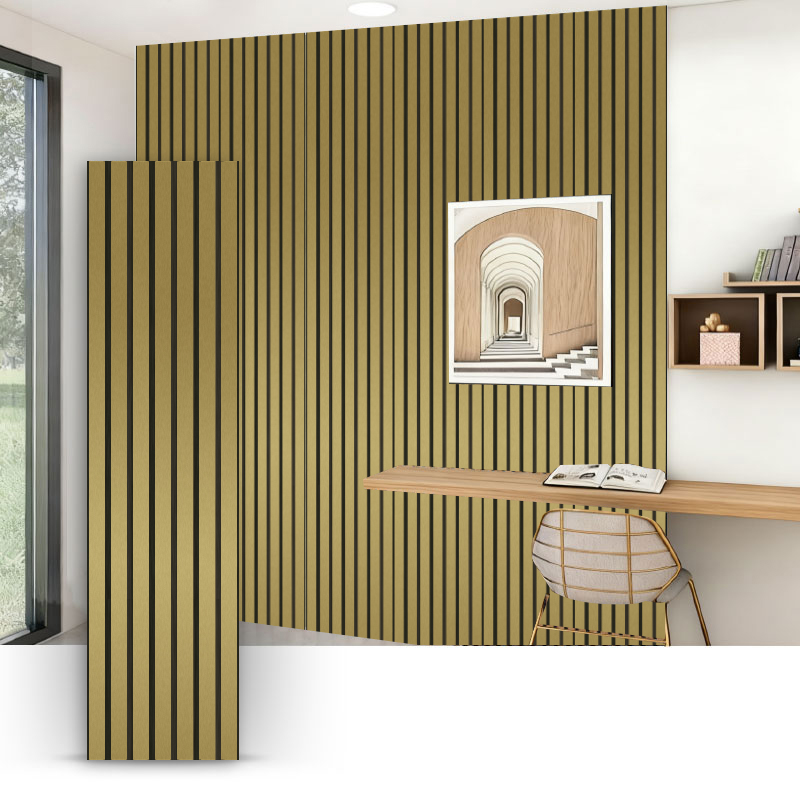 Kratka ścienna/akustyczny panel ścienny (jednostronnie owinięty PCV) - kolor metalicznej szczotkowanej 2400/2700 mm x 600 mm