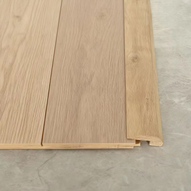Kłody z dębu białego, całe kawałki, listwa w kształcie litery L (niewykończona farba) - dąb naturalny kolor 3/8'x1 31/32'