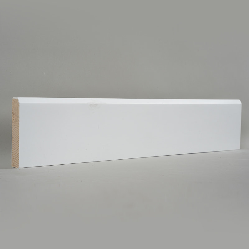 Listwa przypodłogowa z drewna sosnowego (zagruntowana i pomalowana) - biała 3/5' x 3 1/6'-A