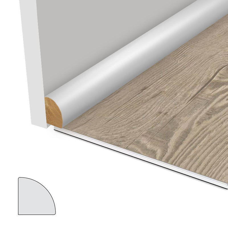 Ćwierćokrągła listwa MDF (zagruntowana wypełniaczem i perłowa biel) 1/2' x 3/4'